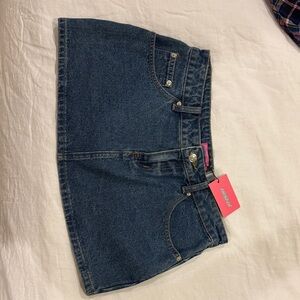Edikted Blue Denim Micro Skirt size Medium